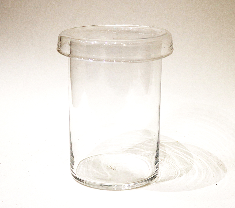 Vase, Windlicht Glas rund mit Rand 15,5 x 12 x 12